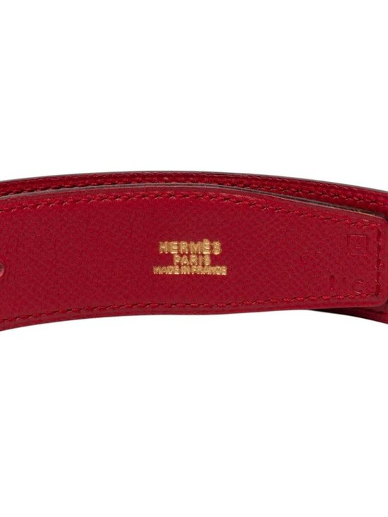 Hermes Constance 65 Black Red Box Calf Belt